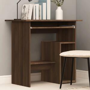 Allston Wooden Laptop Desk With 2 Shelves In Brown Oak