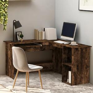 Aberdeen Wooden Laptop Desk Corner In Smoked Oak