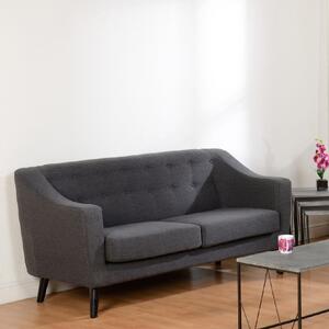 Arabella Fabric 3 Seater Sofa In Dark Grey