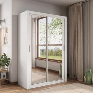 Ames Mirrored Wardrobe With 2 Sliding Doors In White