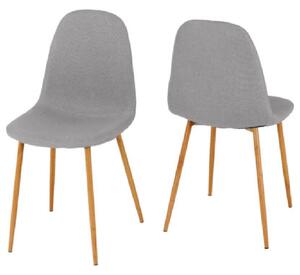 Bakerloo Grey Fabric Dining Chairs With Gold Legs In Pair