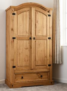 Central Wooden Wardrobe With 2 Doors 1 Drawer In Oak