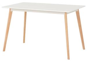 Barrie Wooden Dining Table With Oak Legs In White