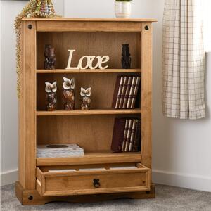 Central Wooden Bookcase With 1 Drawer In Oak