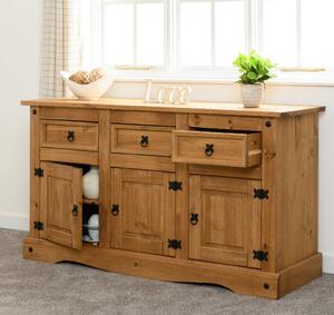 Central Wooden Sideboard With 3 Doors 3 Drawers In Oak