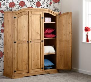 Central Wooden Wardrobe With 3 Doors In Oak