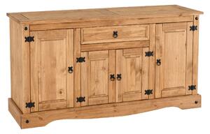 Central Wooden Sideboard With 4 Doors 1 Drawer In Oak