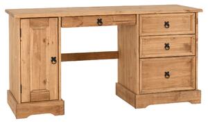 Central Wooden Laptop Desk With 3 Drawers In Oak