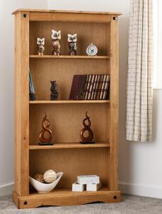 Central Wooden Bookcase With 4 Shelves In Oak