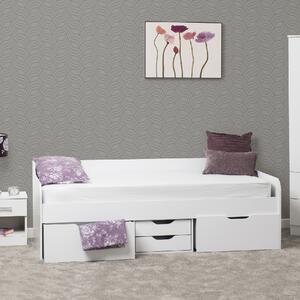 Durham Wooden Children Day Bed With 4 Drawers In White