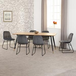 Hanover Oak Wooden Dining Table With 6 Lyster Grey Chairs