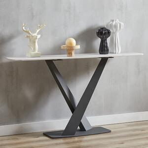 Amaari Sintered Stone Console Table With Anthracite Base