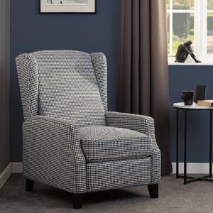 Katy Fabric Recliner Armchair In Black And White