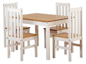 Ladkro Wooden Dining Table With 4 Chairs In White And Oak