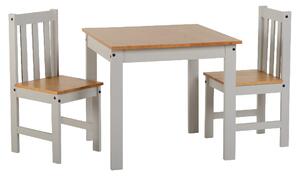 Ladkro Wooden Dining Table With 2 Chairs In Grey And Oak