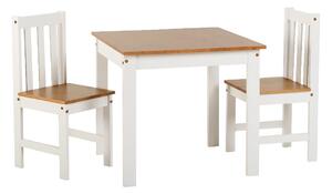 Ladkro Wooden Dining Table With 2 Chairs In White And Oak