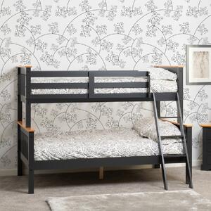 Nevada Wooden Triple Sleeper Bunk Bed In Dark Grey And Oak