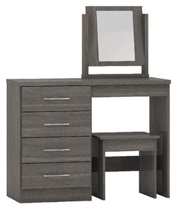 Mack Wooden Dressing Table Set With 4 Drawers In Black