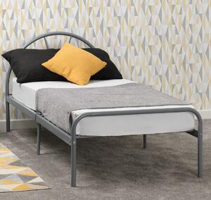 Natick Metal Single Bed In Silver