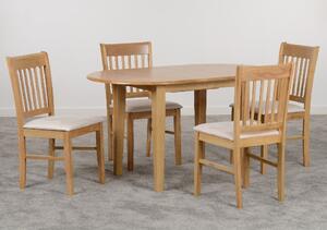 Olney Wooden Extending Dining Table With 4 Oak Chairs