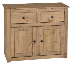 Pavia Wooden Sideboard With 2 Doors 2 Drawers In Natural Wax