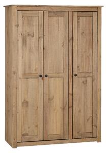 Pavia Wooden Wardrobe With 3 Doors In Natural Wax