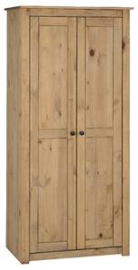 Pavia Wooden Wardrobe With 2 Doors In Natural Wax