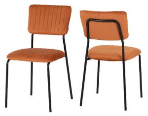 Sanur Burnt Orange Velvet Dining Chairs In Pair