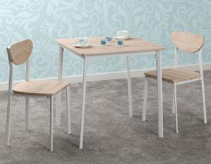 Rexford Wooden Dining Table With 2 Chairs In Light Oak And White