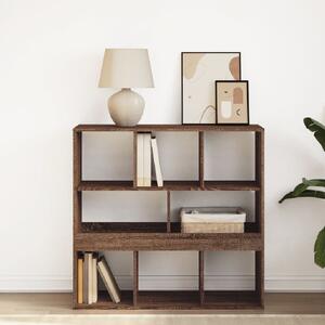 Ames Wooden Bookcase With 8 Compartment In Dark Brown Oak