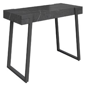 Augusta Wooden Console Table In Grey Marble Effect