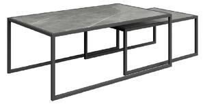 Barrie Ceramic Nesting Coffee Tables In Matte Grey