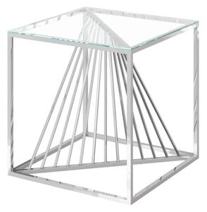 Accrington Clear Glass Side Table With Steel Frame