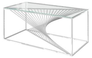 Accrington Clear Glass Coffee Table With Steel Frame