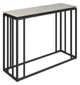 Cabazon Ceramic Console Table With Black Frame In Grey