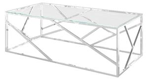 Keele Clear Glass Rectangular Coffee Table In Chrome Frame