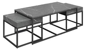 Danbury Wooden Nesting Coffee Tables In Grey Marble Effect