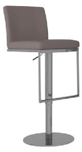 Eccles Leather Bar Stool With Chrome Base In Taupe