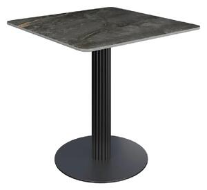 Cadillac Ceramic Square Dining Table In Gloss Grey