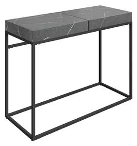 Danbury Wooden Rectangular Console Table In Grey Marble Effect