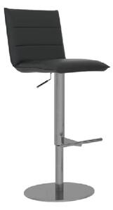 Radlett Leather Bar Stool With Chrome Base In Black