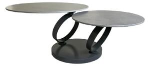 Oldham Twist Ceramic Coffee Table In Matte Grey