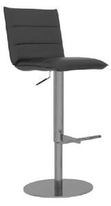 Radlett Leather Bar Stool With Chrome Base In Grey