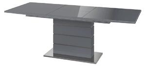 Macon High Gloss Butterfly Extending Dining Table In Grey