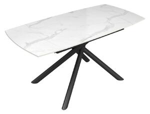 Gardiner Ceramic Extending Dining Table In Gloss White