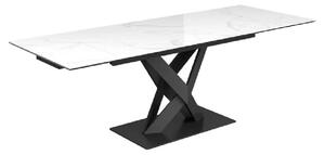 Kahului Ceramic Glass Extending Dining Table In Gloss White