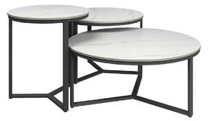 Raleigh Ceramic Nesting Coffee Tables In White