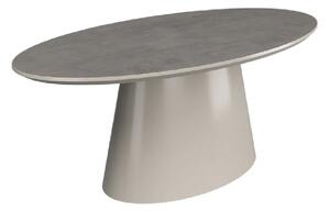 Safford Wooden Oval Coffee Table In Light Grey