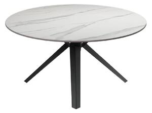 Vashon Ceramic Round Coffee Table With Black Legs In White