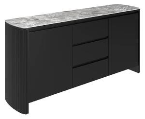 Ramona Wooden Sideboard With 2 Doors In Grey Gloss Ceramic Top